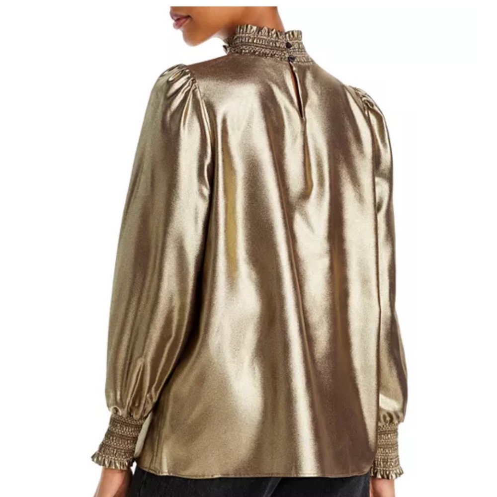 Karl Lagerfeld Mockneck Metallic Blouse